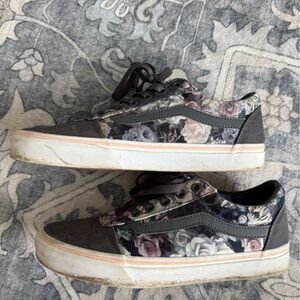Vans Black and Floral Women's Sneakers